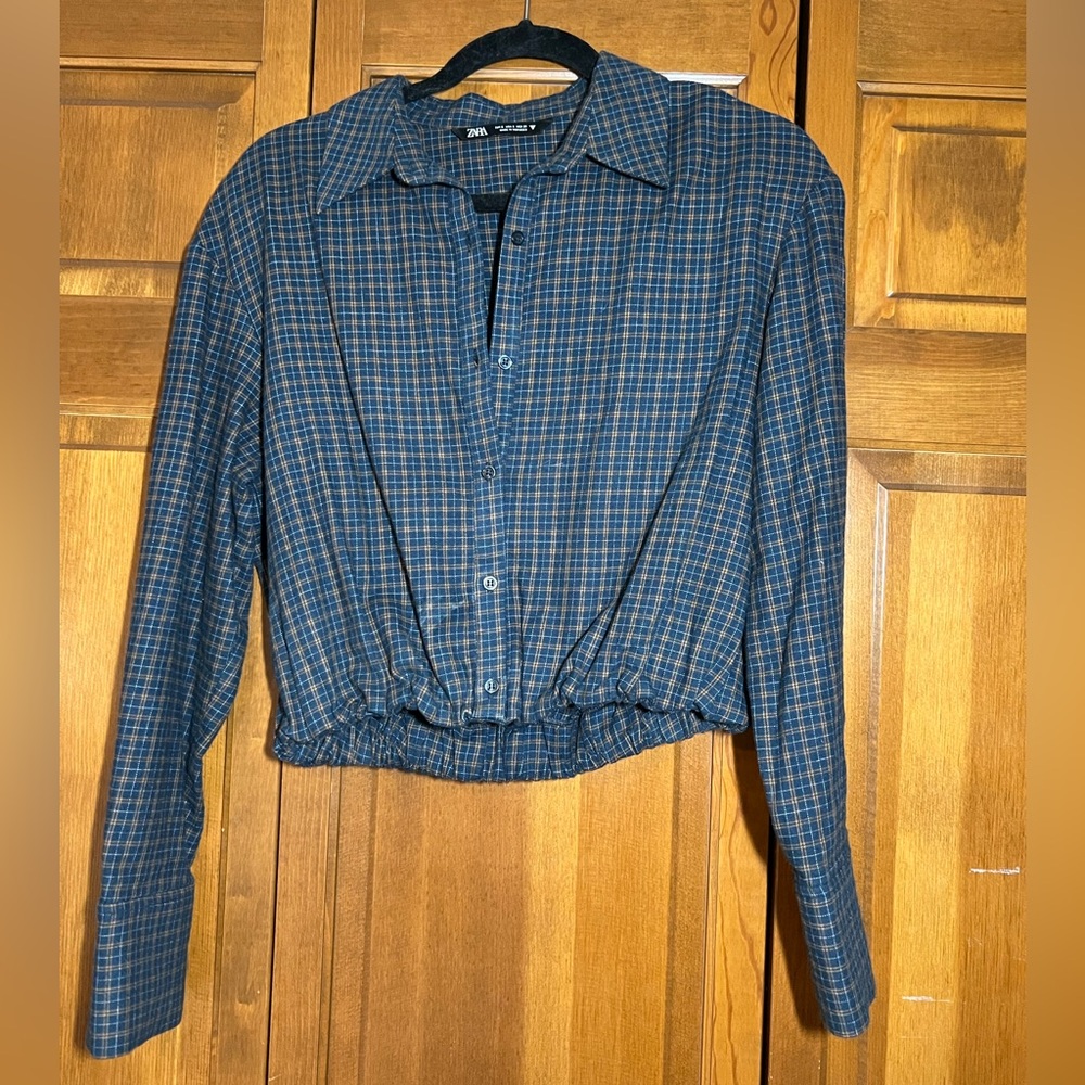 ZARA CROPPED FLANNEL
